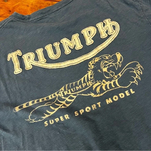 Triumph / Lucky Brand “Supersport Tiger T-110” vintage slub tee. EUC - Picture 5 of 5